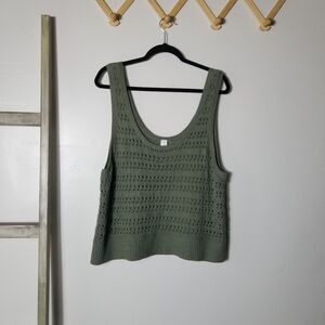 OLD NAVY WOMEN'S GREEN CROPPED TANK SIZE 2X